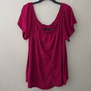 Women’s Apt. 9 Blouse Plus Size Textured Short Sleeve Stretch 2X Pink